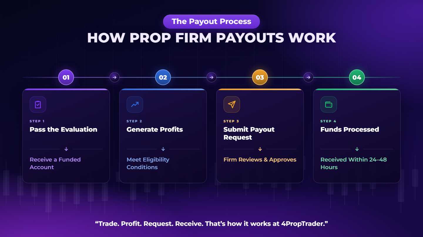 How Do Prop Firm Payouts Work? Withdrawal Rules, Speed & Requirements Explained